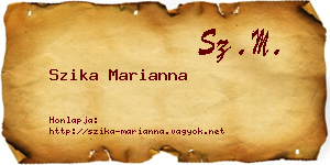 Szika Marianna névjegykártya