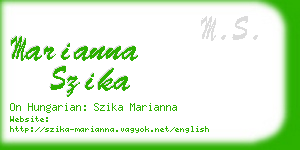 marianna szika business card